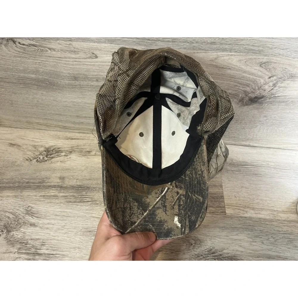 Vintage Hunting Gear Headwear Baseball Cap‎ Hat Built-in Face Veil Brown Camo